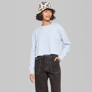 Wild Fable Blue Thermal Crop Top NWT